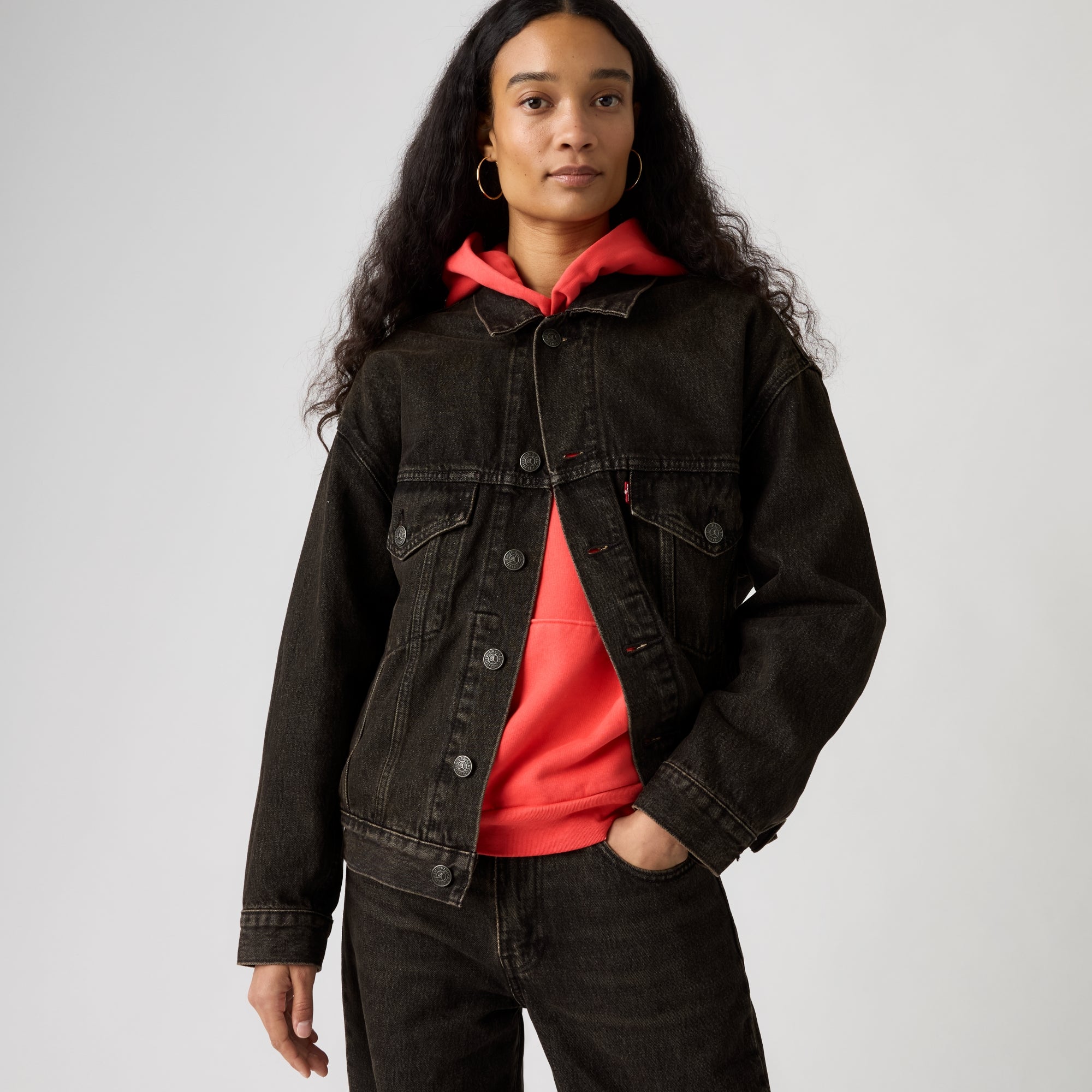 LEVI'S® X JORDAN TYPE III TRUCKER JACKET - BLACK LEVI'S® X JORDAN TYPE III TRUCKER JACKET - BLACK