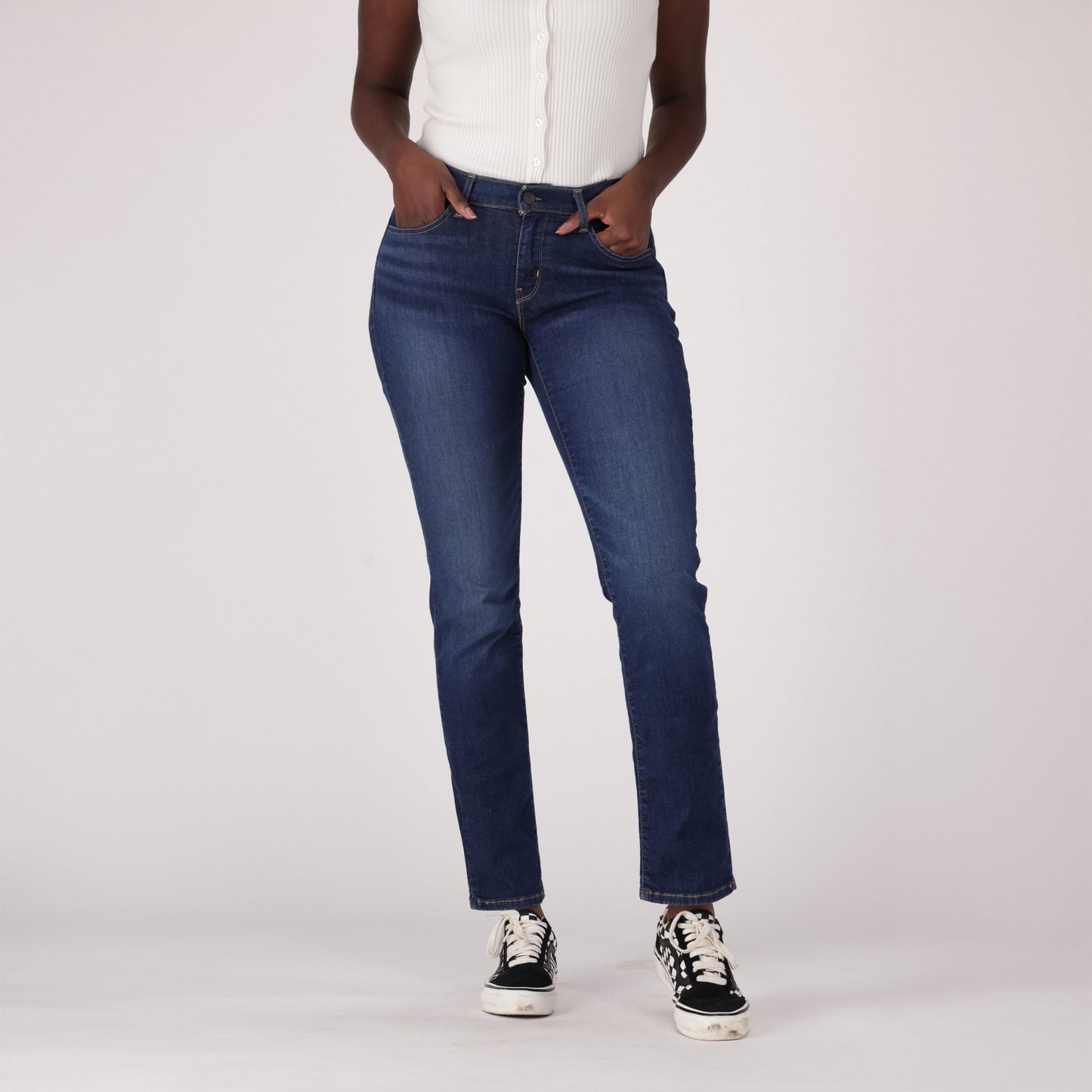LEVI'S® WOMEN'S CURVY STRAIGHT - DARK INDIGO - WORN IN