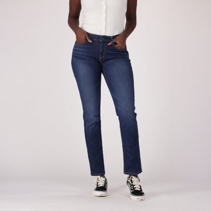 LEVI'S® WOMEN'S CURVY STRAIGHT - DARK INDIGO - WORN IN