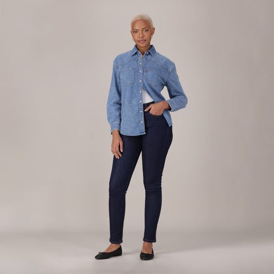 LEVI'S® WOMEN'S CURVY SKINNY  - DARK INDIGO - FLAT FINISH