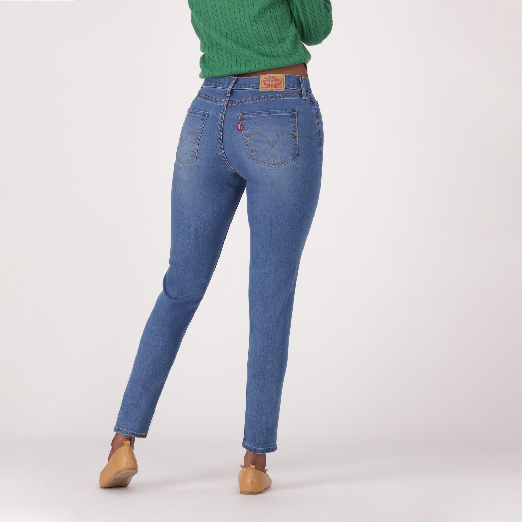 LEVI'S® WOMEN'S CURVY SUPER SKINNY  - MED INDIGO - WORN IN