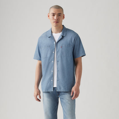 LEVI'S® MEN'S CLASSIC CAMP SHIRT - MED INDIGO - WORN IN