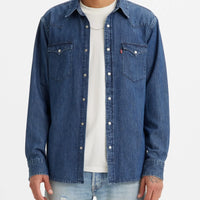 LEVI'S® MEN'S CLASSIC STANDARD FIT WESTERN SHIRT - DARK INDIGO - FLAT FINISH