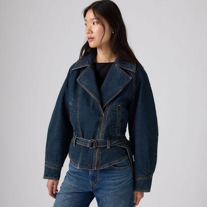 LEVI'S® WOMEN'S 80'S BOMBER JACKET - MED INDIGO - WORN IN