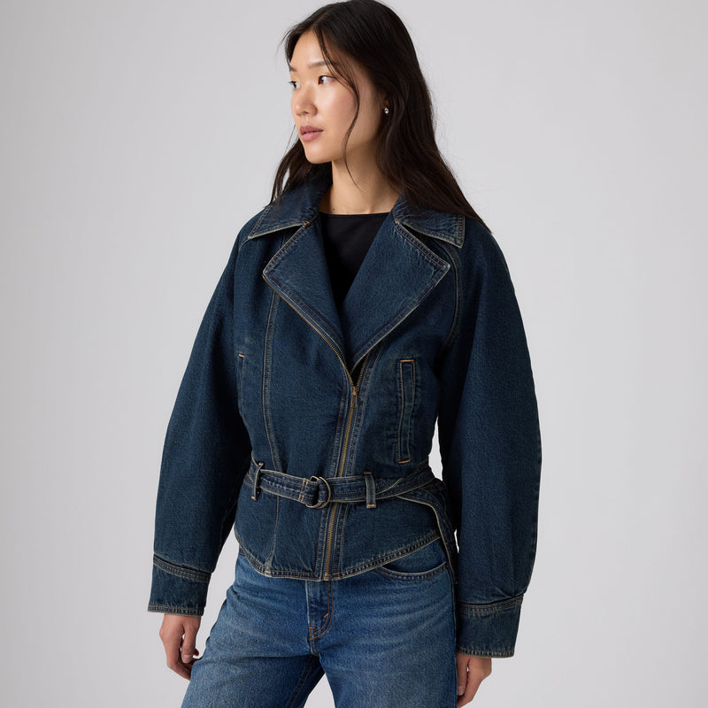 LEVI'S® WOMEN'S 80'S BOMBER JACKET - MED INDIGO - WORN IN