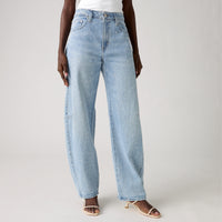 LEVI'S® WOMEN'S BAGGY DAD BARREL JEANS - MED INDIGO - WORN IN