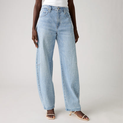 LEVI'S® WOMEN'S BAGGY DAD BARREL JEANS - MED INDIGO - WORN IN