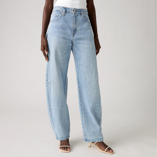 LEVI'S® WOMEN'S BAGGY DAD BARREL JEANS - MED INDIGO - WORN IN