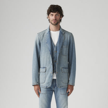LEVI'S® MEN'S MISSION DENIM BLAZER - MED INDIGO - WORN IN