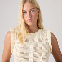 LEVI'S® WOMEN'S LULU FLUTTER SLEEVE SWEATER TANK - WHITE