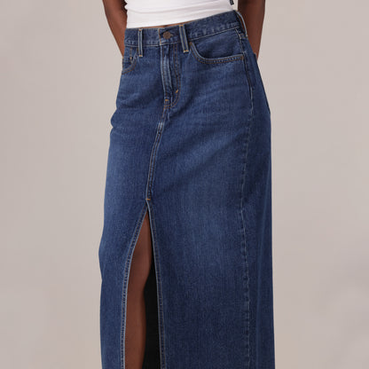 LEVI'S® WOMEN'S COLUMN SKIRT - MED INDIGO - FLAT FINISH