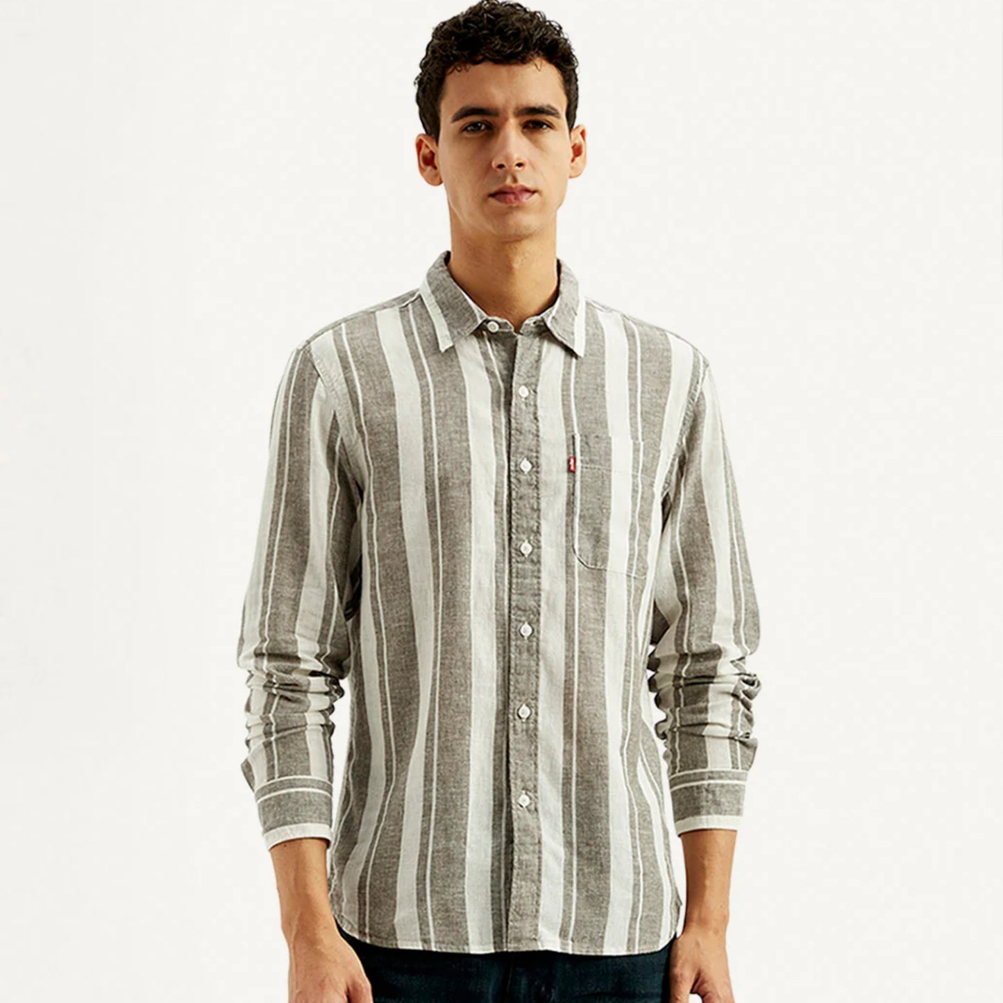 LEVI'S®MEN'S STRIPED SLIM FIT LINEN SHIRT - MULTI COLOUR