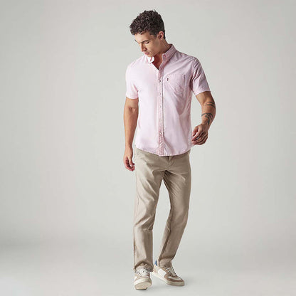 LEVI'S® MEN'S BEIGE AUTHENTIC RELAXED FIT MID RISE LINEN CHINOS - BROWN