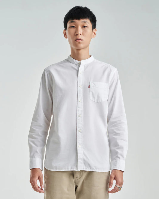 LEVI'Sยฎ MEN'S BANDED COLLAR 1 POCKET SHIRT - NEUTRAL