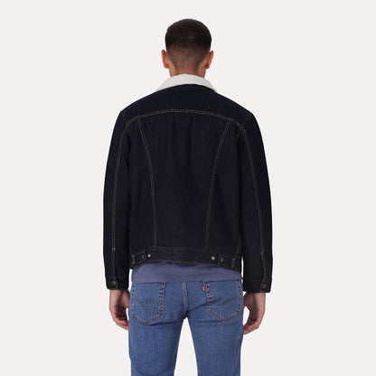 LEVI'S® MEN'S TYPE III SHERPA TRUCKER JACKET - DARK INDIGO - WORN IN