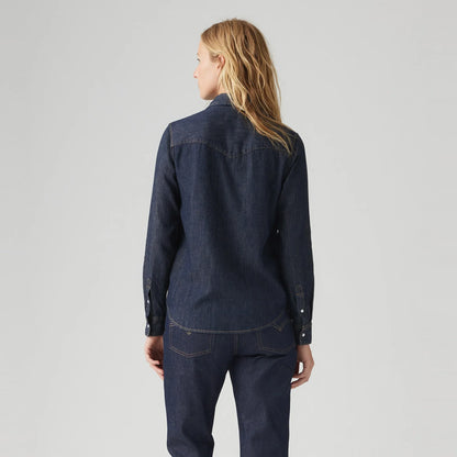 LEVI'S® WOMEN'S ICONIC WESTERN SHIRT - DARK INDIGO - FLAT FINISH