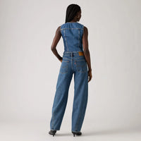 LEVI'S® WOMEN'S BARREL SADDLE BACK JEANS - MED INDIGO - WORN IN