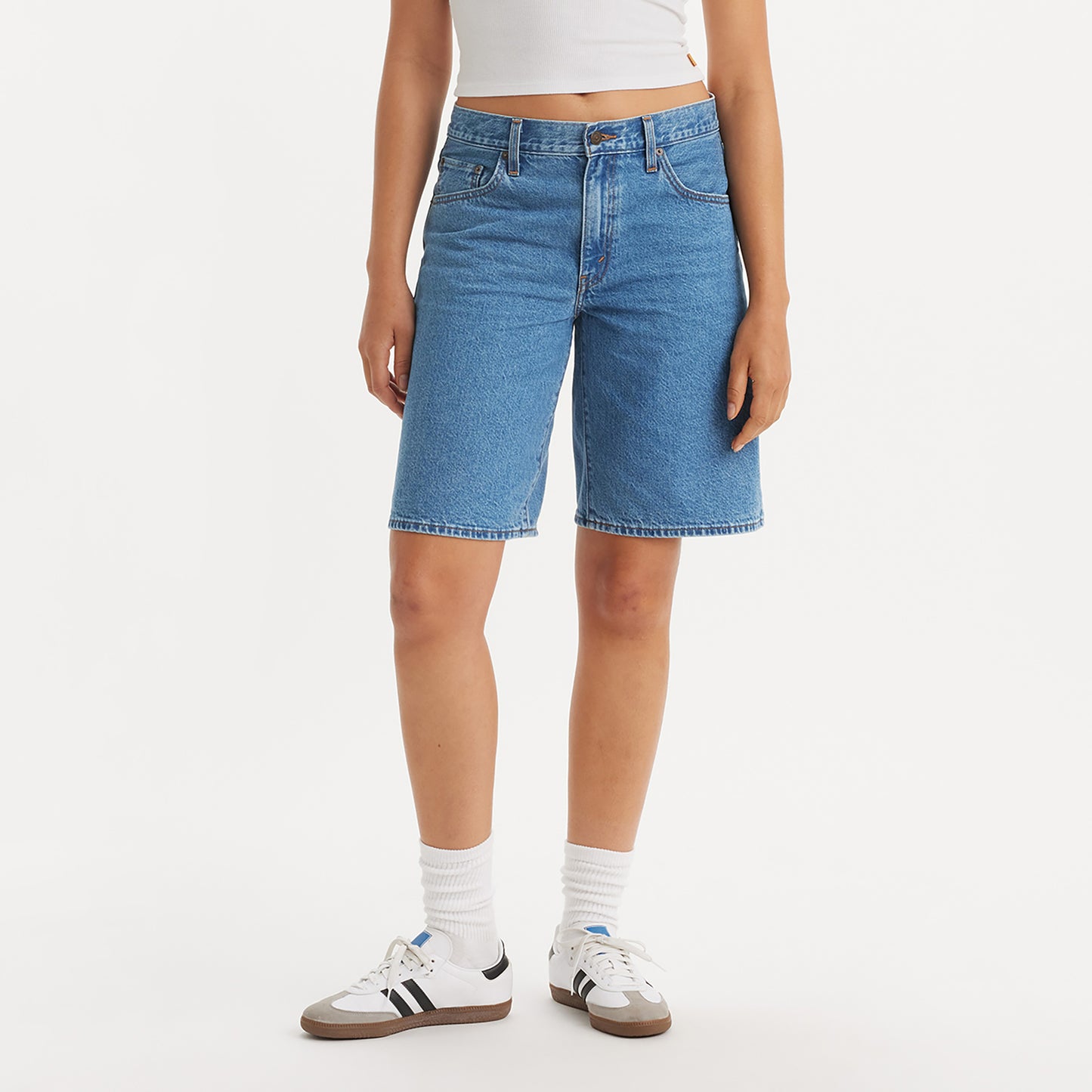 LEVI'S® WOMEN'S BAGGY DAD JORTS - DARK INDIGO - FLAT FINISH