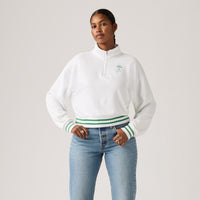 LEVI'S® WOMEN'S GRAPHIC EVERYDAY QUARTER ZIP SWEATSHIRT - WHITE
