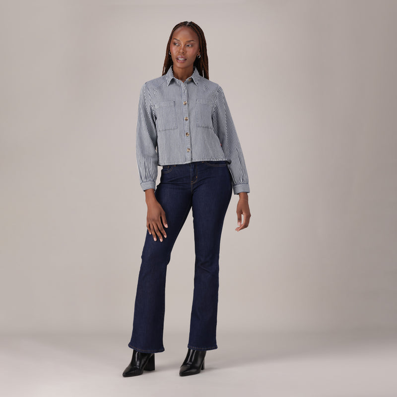 LEVI'S® WOMEN'S CURVY FLARE  - DARK INDIGO - FLAT FINISH