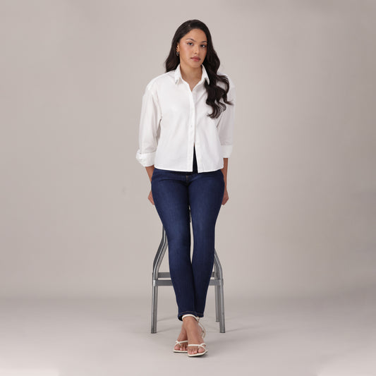 LEVI'S® WOMEN'S 720 HIGH-RISE SUPER SKINNY JEANS - DARK INDIGO - WORN IN