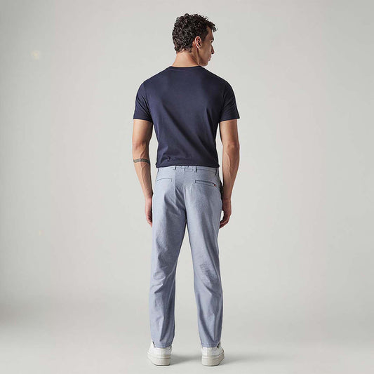 LEVI'S® MEN'S GREYISH BLUE AUTHENTIC RELAXED FIT MID RISE LINEN CHINOS - BLUE