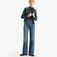 LEVI'S® WOMEN'S RIBCAGE WIDE LEG JEANS - DARK-INDIGO-WORN IN