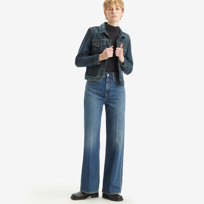 LEVI'S® WOMEN'S RIBCAGE WIDE LEG JEANS - DARK-INDIGO-WORN IN