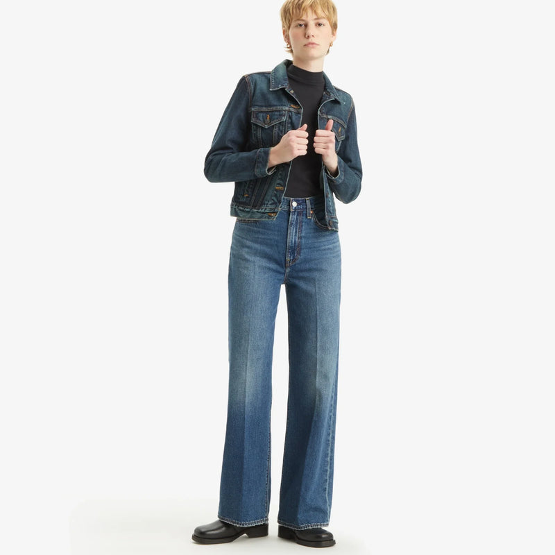 LEVI'S® WOMEN'S RIBCAGE WIDE LEG JEANS - DARK-INDIGO-WORN IN