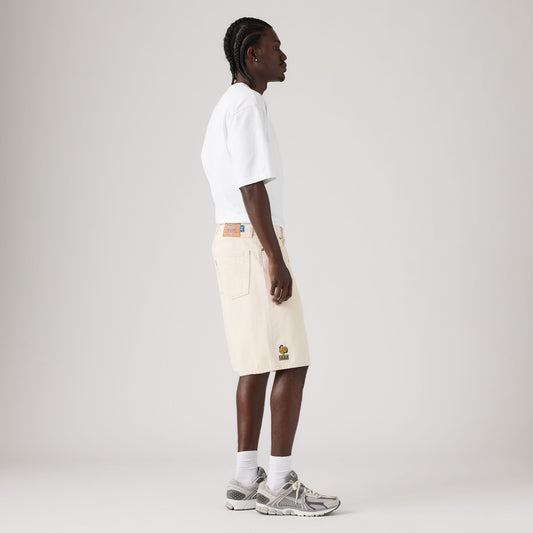 LEVI'S® FRANCE FOOTBALL 478 BAGGY SHORTS - LIGHT INDIGO - WORN IN