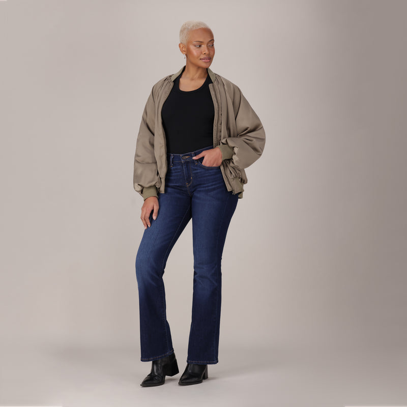 LEVI'S® WOMEN'S CURVY FLARE  - DARK INDIGO - WORN IN