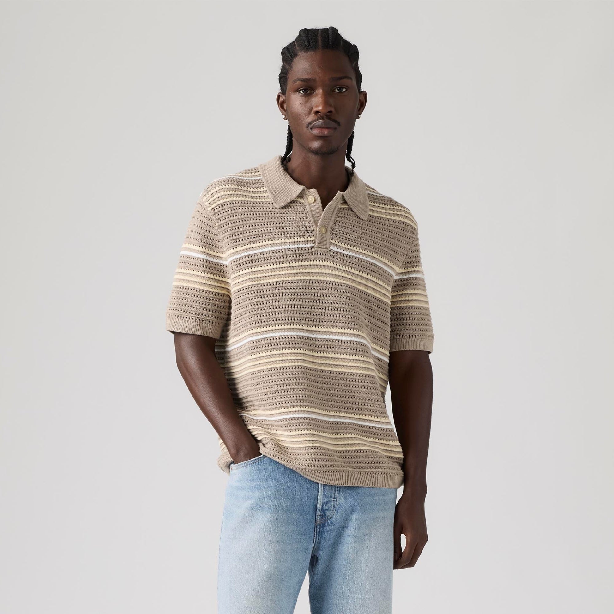 LEVI'S® MEN'S LAGUNA SWEATER POLO - NEUTRAL