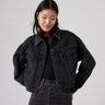 LEVI'S® WOMEN'S RHINESTONE SHRUNKEN 90'S TRUCKER JACKET - BLACK