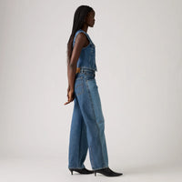 LEVI'S® WOMEN'S BARREL SADDLE BACK JEANS - MED INDIGO - WORN IN