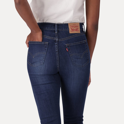 LEVI'S® WOMEN'S 720 HIGH-RISE SUPER SKINNY JEANS - DARK INDIGO - WORN IN
