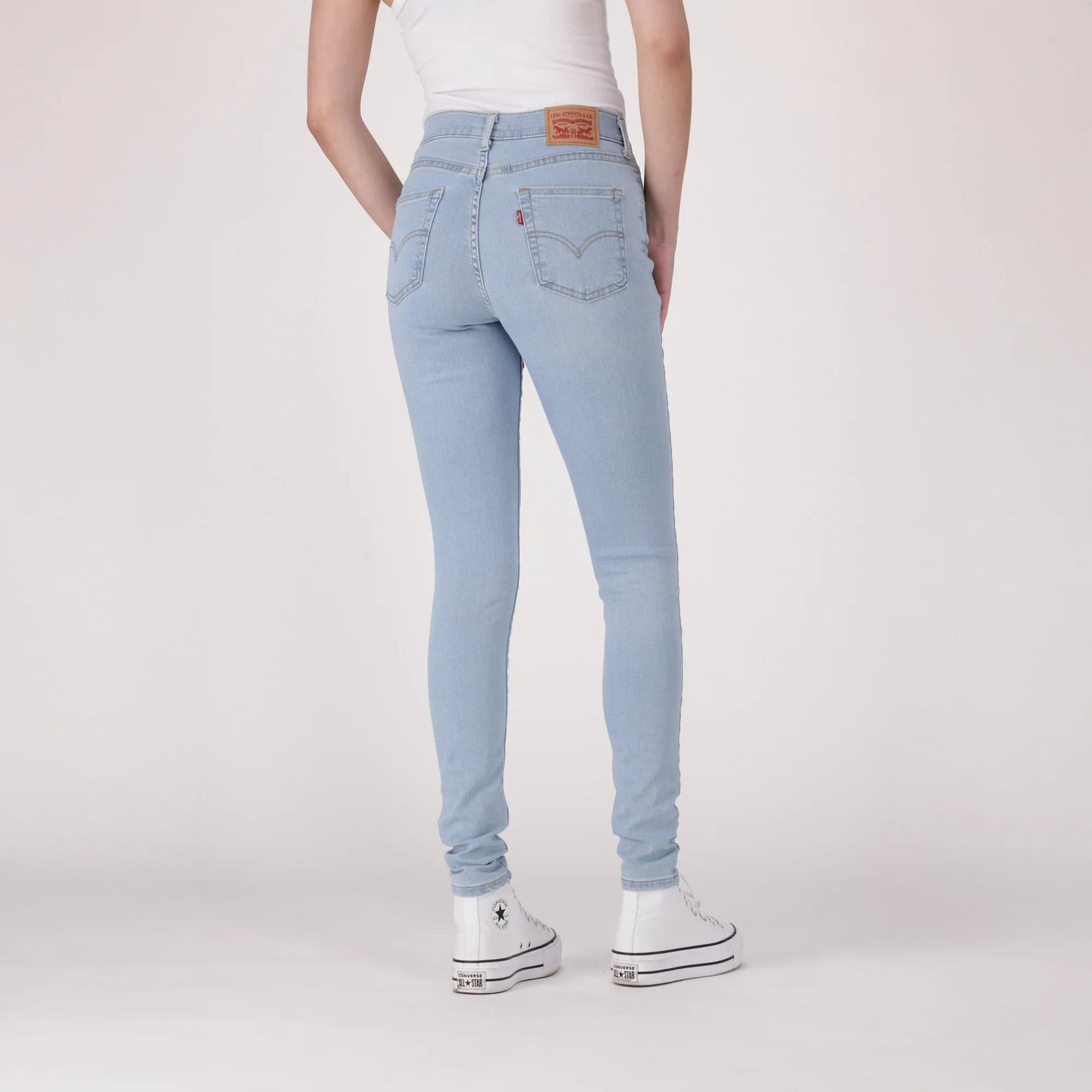 LEVI'S® WOMEN'S 720 HIGH-RISE SUPER SKINNY JEANS - LIGHT INDIGO - WORN IN