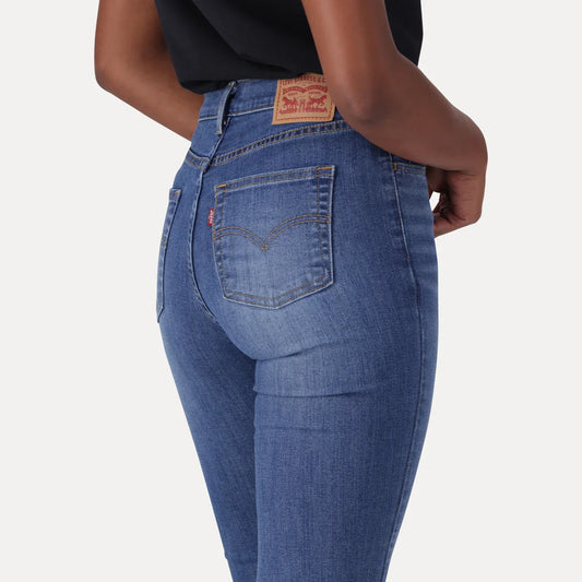 LEVI'S® WOMEN'S 720 HIGH-RISE SUPER SKINNY JEANS - MED INDIGO - WORN IN