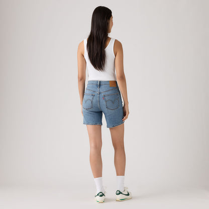 LEVI'S® WOMEN'S 501® MID-THIGH SHORTS - MED INDIGO - WORN IN