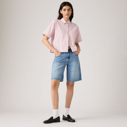 LEVI'S® WOMEN'S BAGGY DAD JORTS - MED INDIGO - WORN IN