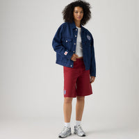 LEVI'S® ENGLAND FOOTBALL 478 BAGGY SHORTS - LIGHT INDIGO - WORN IN