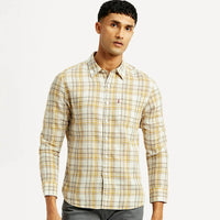 LEVI'S®MEN'S CHECKERED SLIM FIT LINEN SHIRT - MULTI COLOUR