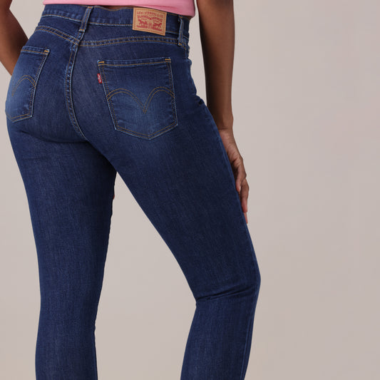 LEVI'S® WOMEN'S CURVY SUPER SKINNY  - DARK INDIGO - WORN IN