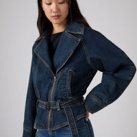 LEVI'S® WOMEN'S 80'S BOMBER JACKET - MED INDIGO - WORN IN