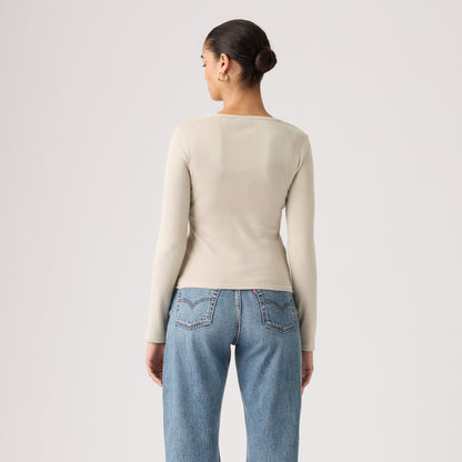 LEVI'S® WOMEN'S ESSENTIAL SQUARE NECK LONG-SLEEVE TEE - NEUTRAL