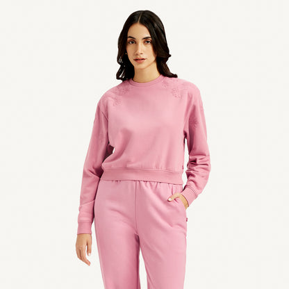 LEVI’S® WOMEN'S EMBROIDERED CREW NECK SWEATSHIRT - PINK