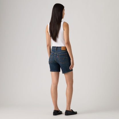 LEVI'S® WOMEN'S 501® MID-THIGH SHORTS - DARK INDIGO - WORN IN
