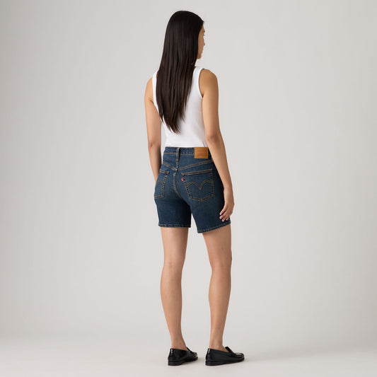 LEVI'S® WOMEN'S 501® MID-THIGH SHORTS - DARK INDIGO - WORN IN