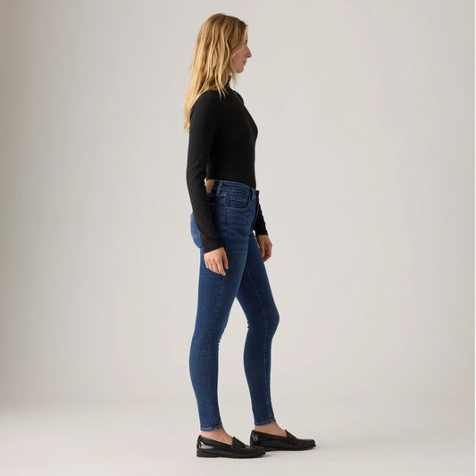 LEVI’S® WOMEN'S 721 HIGH-RISE SKINNY JEANS - DARK INDIGO - WORN IN