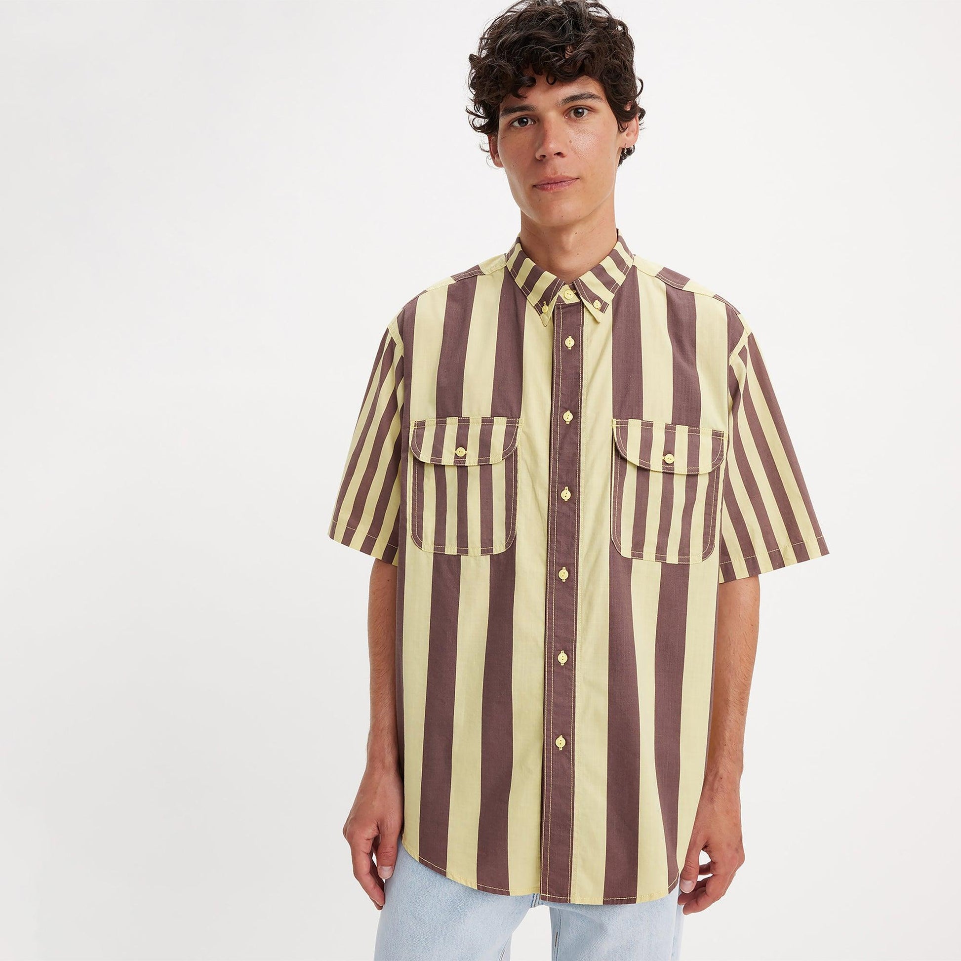 LEVI'S® SKATEBOARDING SHORT-SLEEVE WOVEN SHIRT - YELLOW