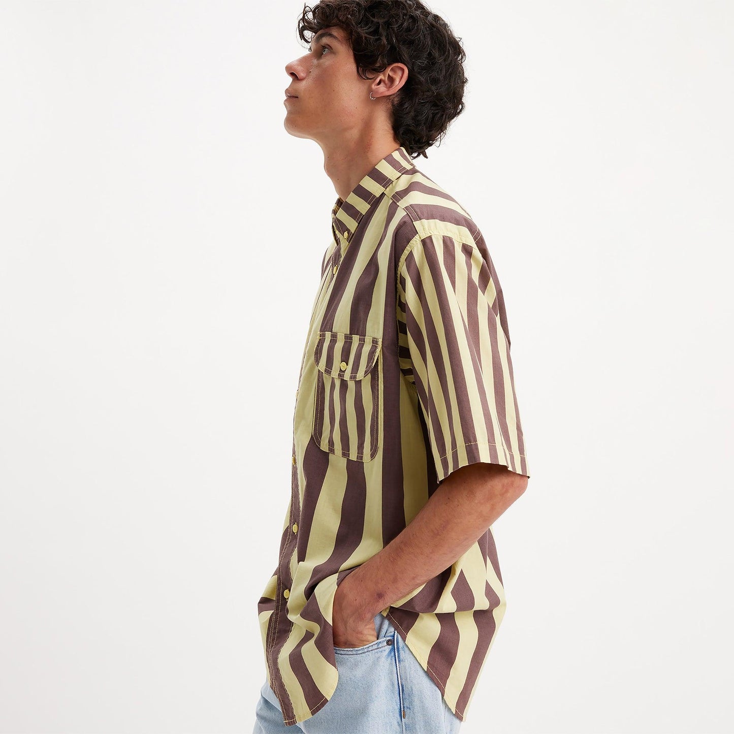 LEVI'S® SKATEBOARDING SHORT-SLEEVE WOVEN SHIRT - YELLOW